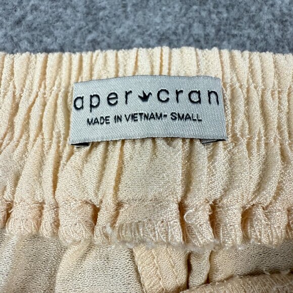 aper·cran Women’s S Small Pleated Wide-Leg Pants – Cream Rayon/Nylon Blend - Picture 3 of 9